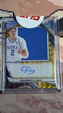 2024-25 Bowman Best Cooper Flagg Jumbo Patch (Player Worn) Auto Gold Geo /50