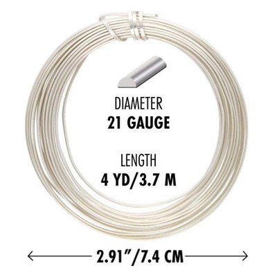 Non Tarnish Silver Plated 1/2 Round 21 Gauge Wrapping Wire 4 Yards 