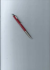 Vintage Paper Mate Contour Red W/ Chrome Trim Double Heart Ball Point Pen-Adv