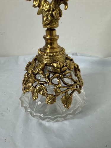 Matson Style Gold Ormolu Metall & Glas Parfum Flakon mit Stopfen Rosen No Dauber - Bild 11 von 17