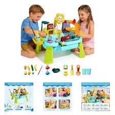 Toddler Water Table Toy with Electric Water Pump, Kitchen Play Sink for Kids 3