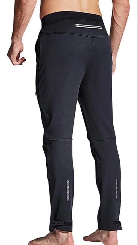 Souke Sports Men's Winter Cycling Trousers Windproof with Zip Pockets Black 3XL - Image 3 of 4