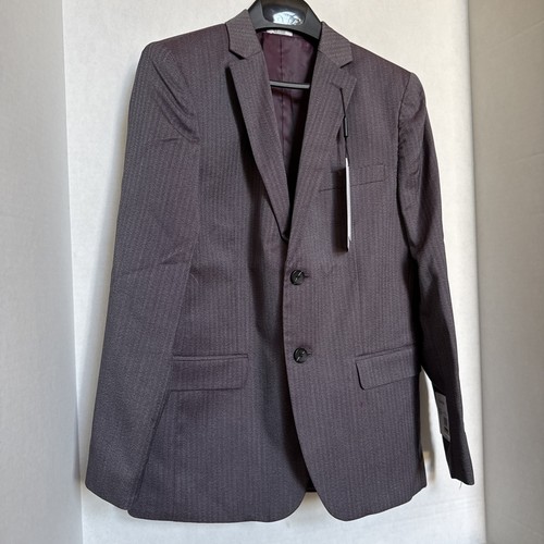 Calvin Klein Boys Beetroot Suit Jacket Blazer Size 14 Regular Slim Fit NWT