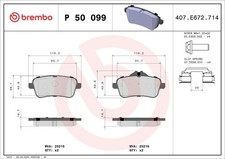 Brembo P 50 099 Bremsbelagsatz, Scheibenbremse für MERCEDES-BENZ