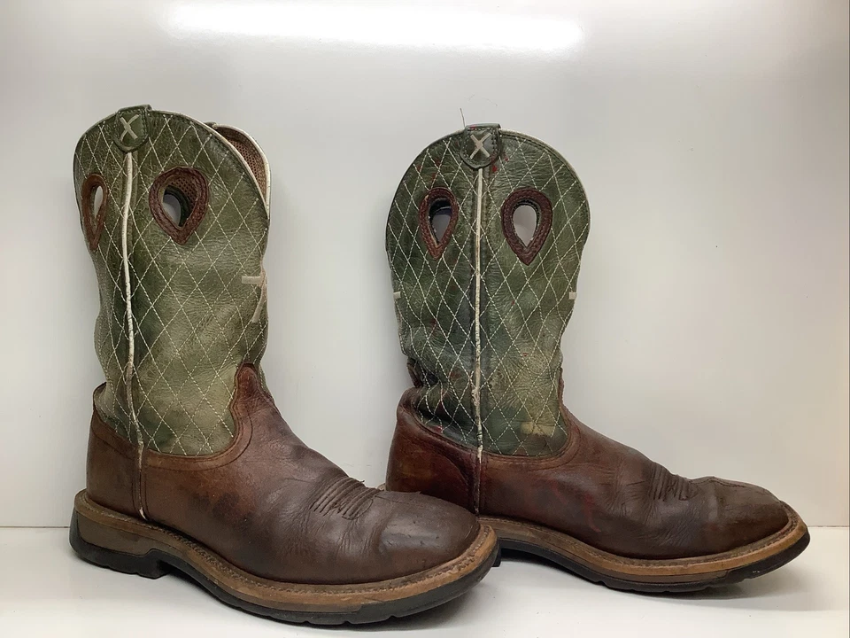 MENS TWISTED X COWBOY WORK STEEL TOE BROWN BOOTS SIZE 9 EE - Image 3 of 4