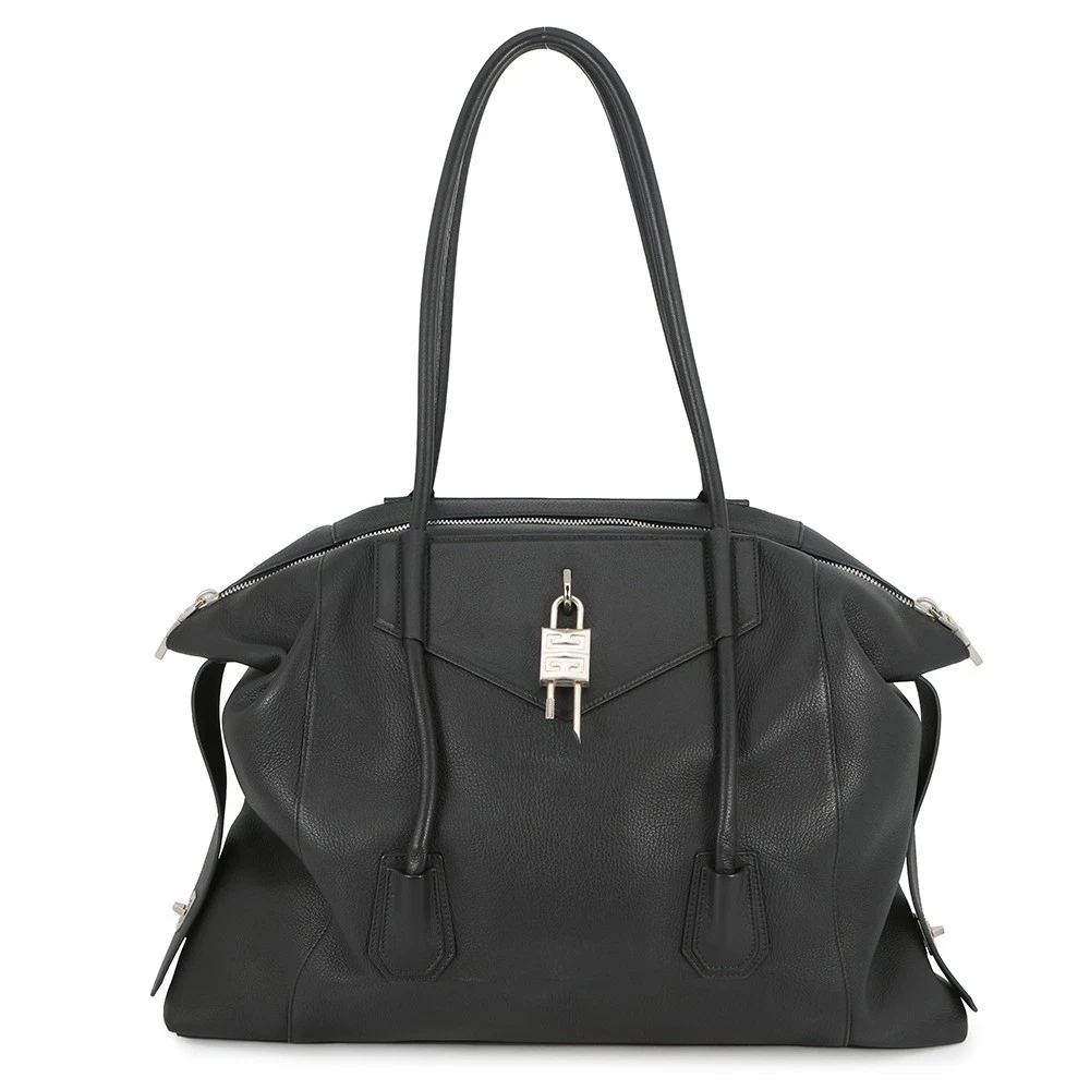 Givenchy — Givenchy Antigona Padlock Soft Tote Bag Size Large Leather Black BK508DK154-001