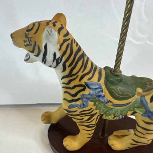 Franklin Mint Treasury of Carousel Art Tiger Porcelain Figurine 1988 - Picture 9 of 12
