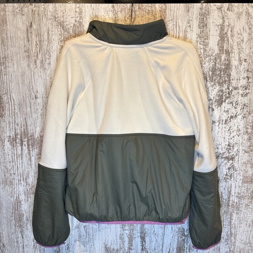 Athleta Girl Jacket XL (14) Cream, green & purple. Microfleece Half Zip NWT - Picture 7 of 10