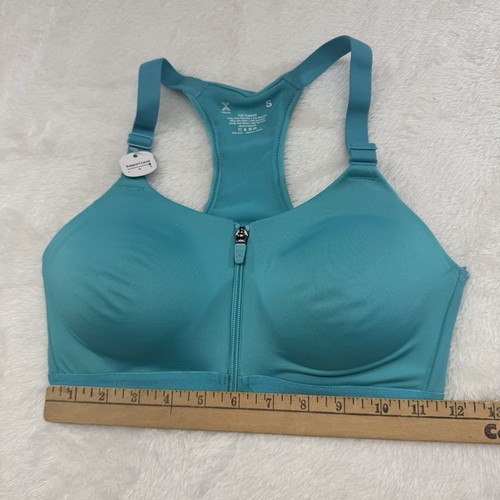 XERSION Adriatic Aqua Size Small High Support Racerback Zip Front Sport Bra - Picture 5 of 8