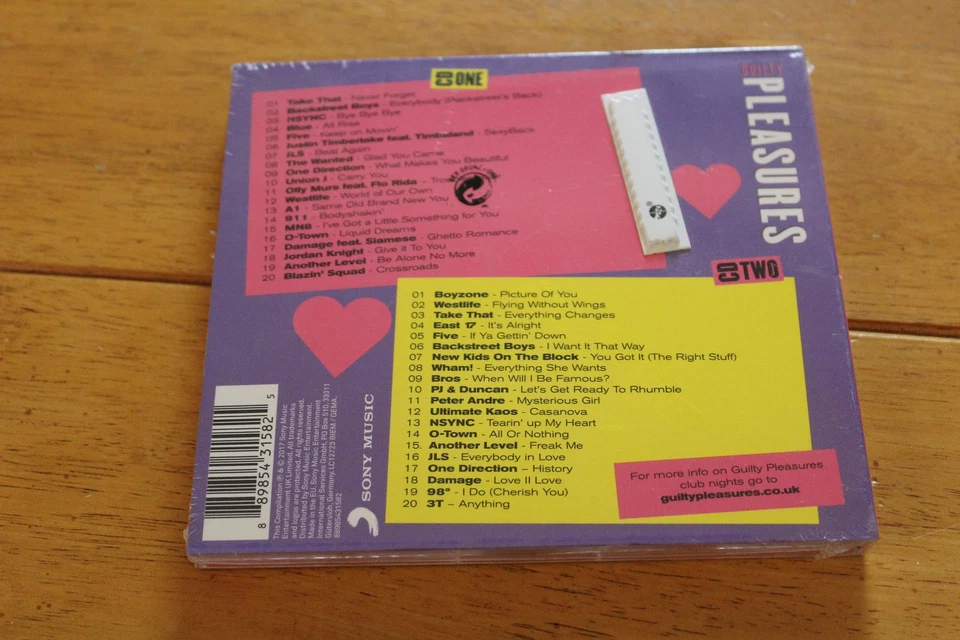 Guilty Pleasures Heart Throbs CD 40 Boy Band Hits Pop Compilation 2000s Sony New Foto 2 de 2