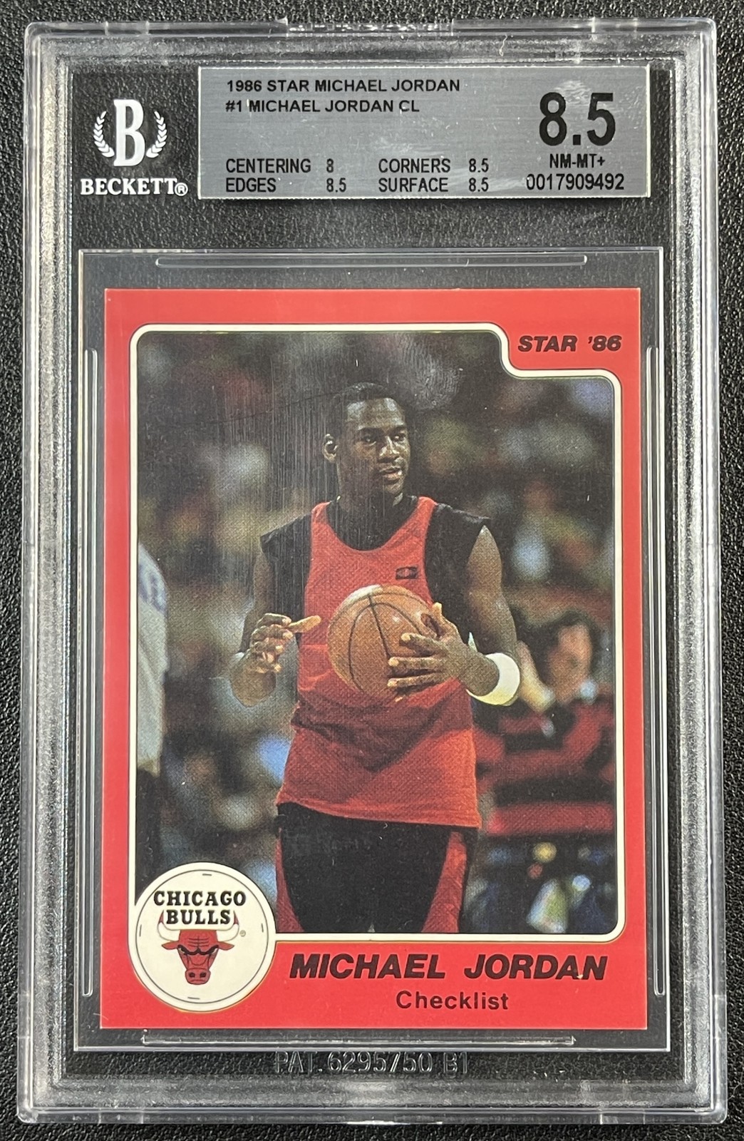 MICHAEL JORDAN BGS 8.5 1986 STAR MICHAEL JORDAN #1 CHECKLIST CL RC 492