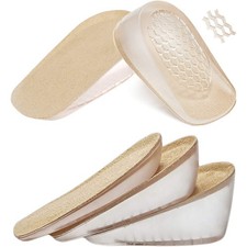 Ailaka 2 Pairs Gel Height Increase Insole, Heel Height: 3.5cm, Beige 2 Pair 
