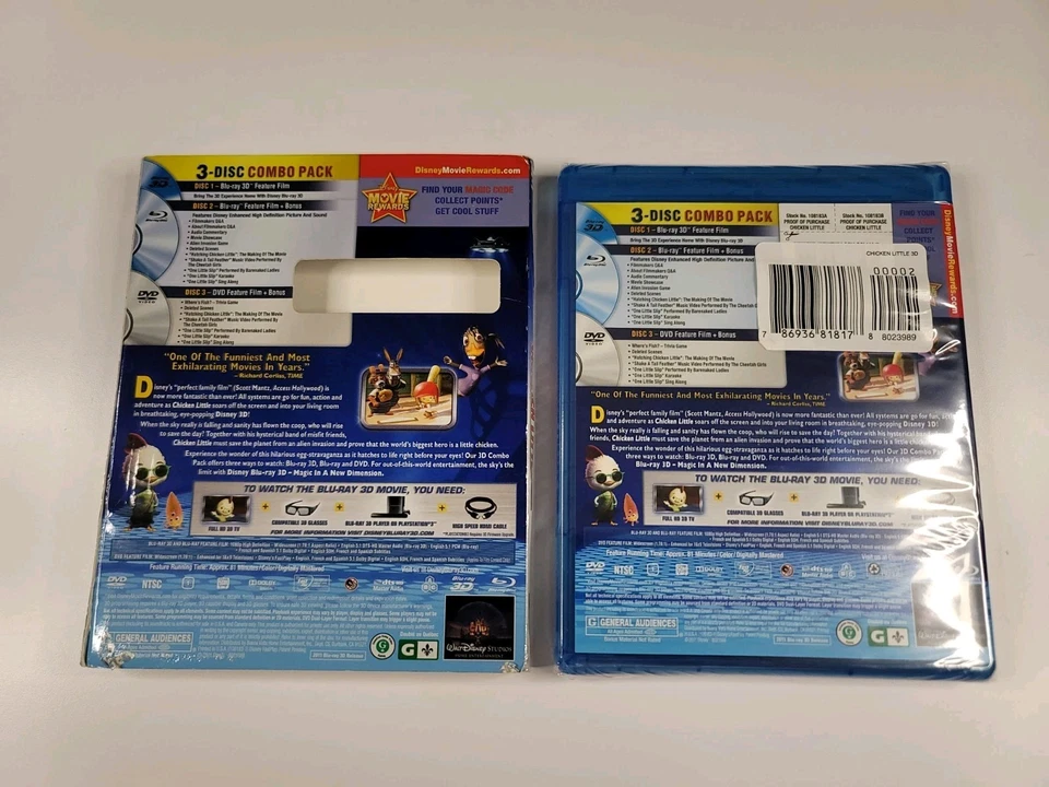 Chicken Little 3D: w/Lenticular Slip Rare & OOP (3D Blu-Ray/Blu-ray/DVD) New  - Image 4 of 4