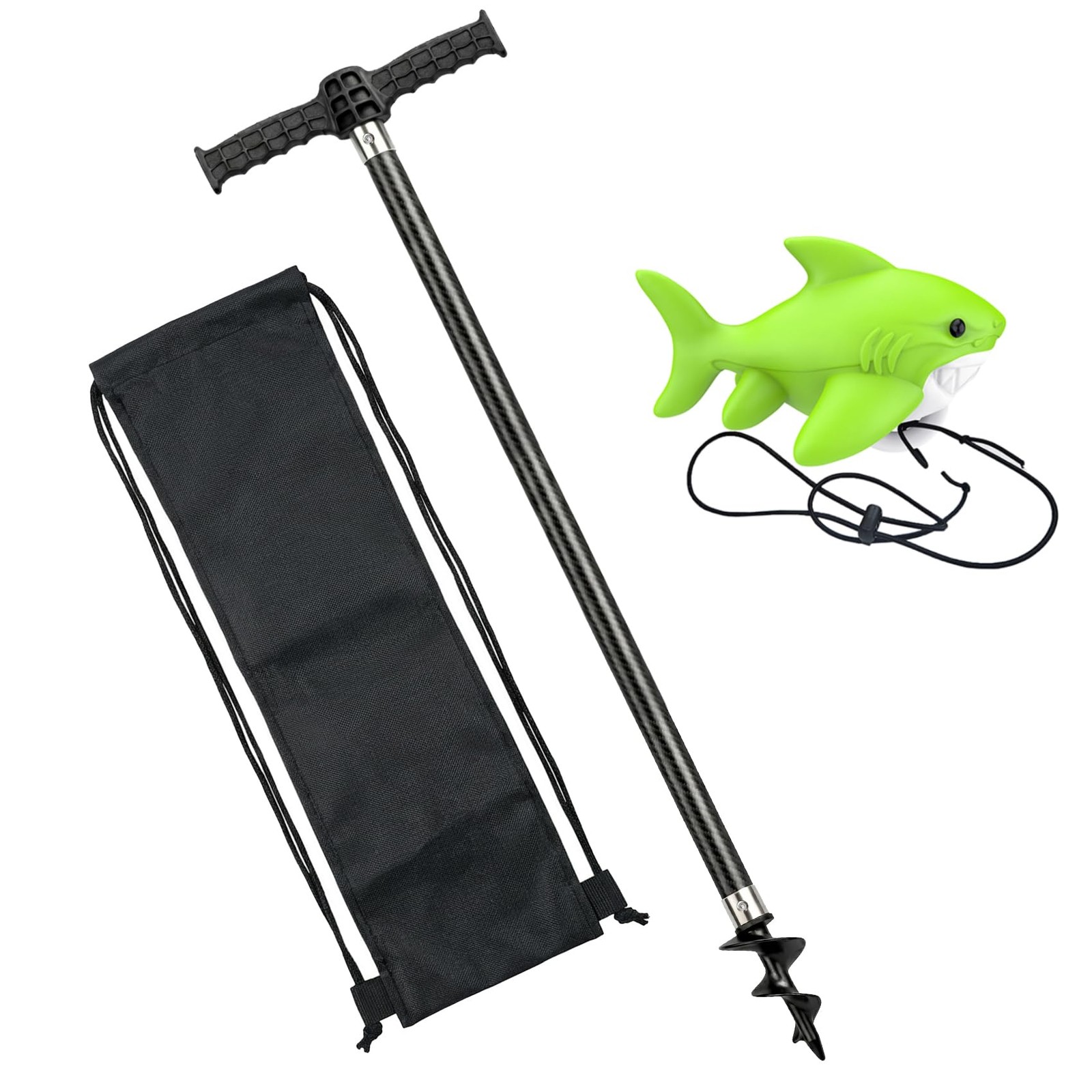 Edsrdplt Carbon Fiber Boat Sand Anchor Reinforced Nylon Auger For Shallow Water