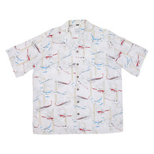 Camicia Hawaiian Da Uomo David Carey Bianca A Fiori XL