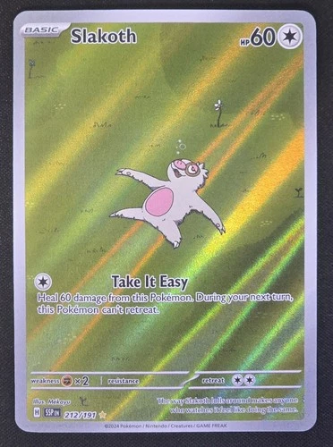 Slakoth 212/191 Illustration Rare Surging Sparks Pokemon Holo Near Mint