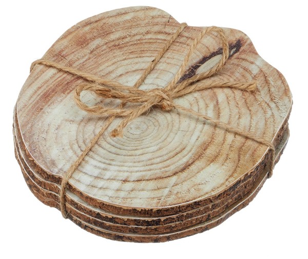 Untersetzer Baumstamm (4Er Set) D:18 Cm Aus Holz - Holzuntersetzer, Untersetzer-image