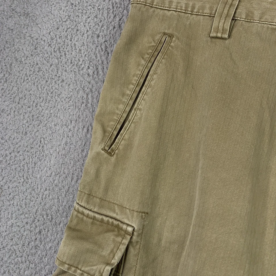 Pantalones GAP para Hombres 33x32.5 Caqui Carga Espiga Sarga Utilidad Sueltos Pierna Ancha Y2K Foto 4 de 4