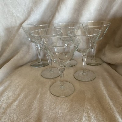 Vintage Stemware Glasses Set of 6 Champagne Tall Sherbet Windswept LIBBEY  6''
