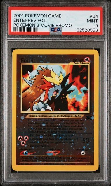 PSA 9 Entei #34 Reverse Holo Movie Promo | MINT!