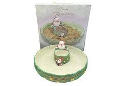 Vintage Santa Claus Chip and Dip Platter With  Box