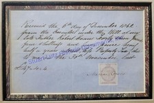 George Eliot signed document 1862 for interest on father's estate - famed writer