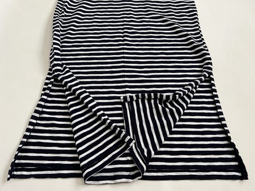 Gap Women Maxi Dress XS Navy Blue White Stripe Sleeveless Side Slit Cotton Beach - Picture 13 of 18
