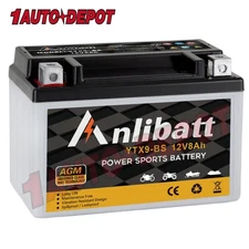 YTX9-BS Motorcycle AGM Battery 12V 8Ah 160CCA Maintenance Free for ATV Scooter