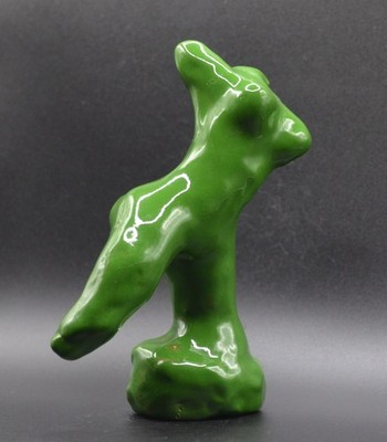 ''Green Abby'' - Expensive Clay sculpture. All Original. Hand made & glazed.