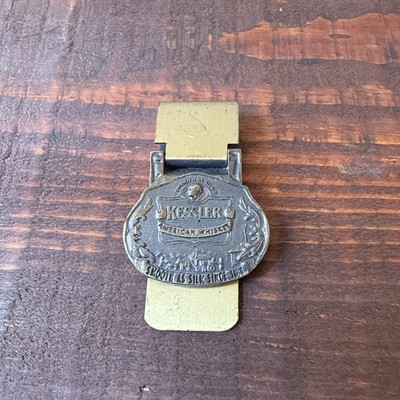 Vintage Kessler Whiskey Smooth As Silk Money Clip Bronze Lightweight