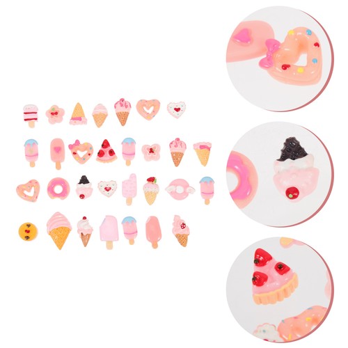 30 Pcs Simulated Food Nail Jewelry Charms for Phone Case Decorating Resin - 第 1/12 張圖片