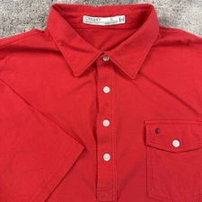 Criquet Mens XL Polo Shirt Red Pocket Golf Performance Organic Cotton Stretch