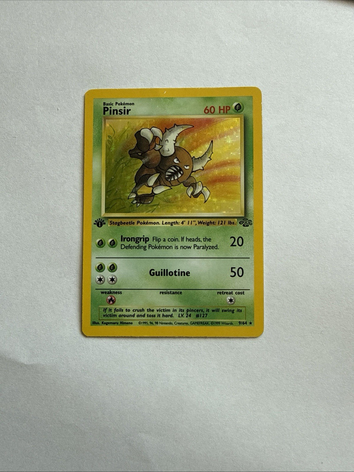 Pokemon WOTC Pinsir 1st Edition #9/64 2000 Jungle Holo Rare MP