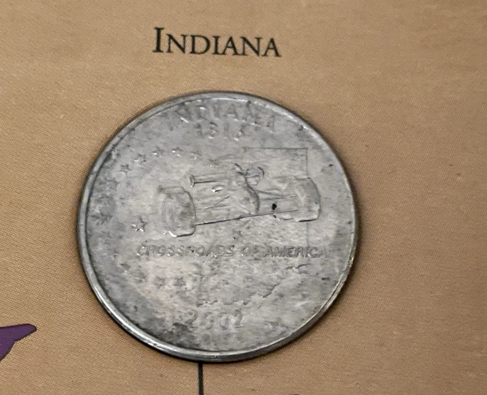 RARE 2002 D Indiana State Quarter Die Errors Die Cracks Planchet Errors Best Off - Image 4 of 4