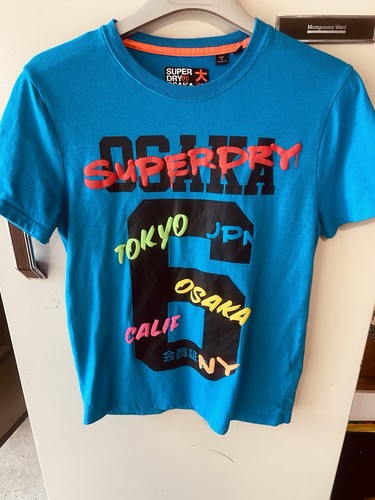 SUPERDRY OSAKA 6 Bright Blue PUNK PINK Lime Green 100% Cotton Muscle T Shirt L