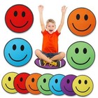  12 Pcs Kids Carpet Circle Seats for Classroom 16 Inch Round Floor Smile Style