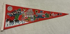 Vintage 1989 Nintendo Super Mario Bros Ice Capades Pennant 50th Anniversary