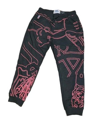 Post Game NYC Joggers Men 2XL All-Over Neon Line Print Streetwear W/Tags