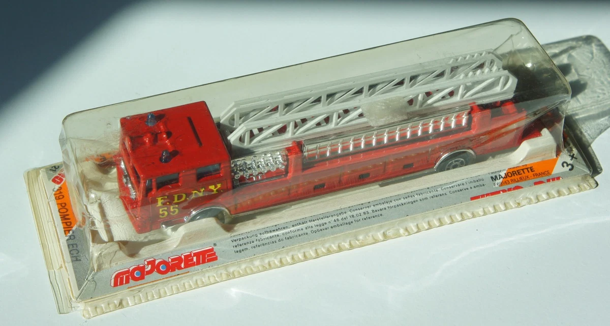 Ancienne Majorette Pompiers Rouge - Échelle 1/80 - Voiture Miniature Vintage 1980