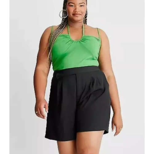 NEW Future Collective Women's Relaxed Trouser Shorts Size 6 - Black - Picture 6 of 11