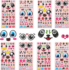 8Sheets Puffy Googly Eyes Stickers for Kids Crafts, Self-Adhesive Foam Eyeballs