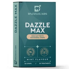 DAZZLE MAX 10% HYDROGEN PEROXIDE TEETH WHITENING STRIPS