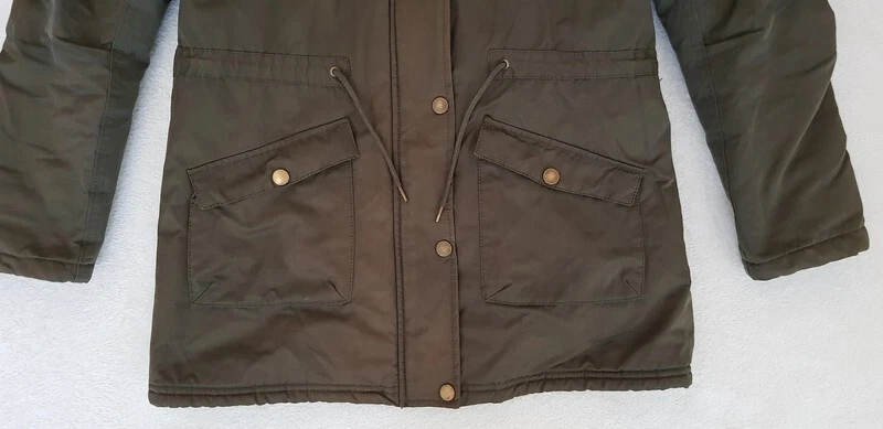 Manteau parka fille vert kaki à capuche, fourré façon sherpa. Gemo 16 ans - Photo 4/4
