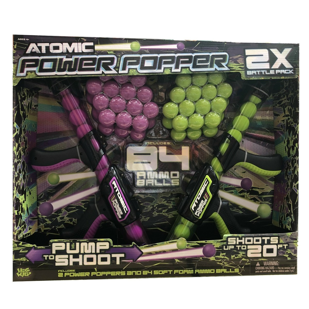 1425266, 2X Atomic Power Popper 2-Pack, Pump to Shoots up 20 Ft