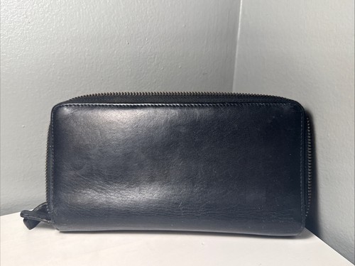 Hobo International Black Double Zip Around Leather Wallet Preowned - Picture 2 of 13