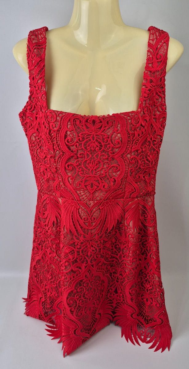Helsi Women's Poppy Red Belen Lace-Up Back Sleeveless Minidress Size Large  | eBay