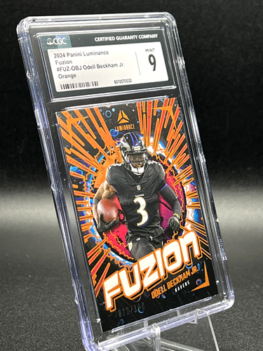 2024 Panini Luminance - Fuzion Orange FUZ-OBJ Odell Beckham Jr. /100 CGC Mint 9 - Picture 3 of 5