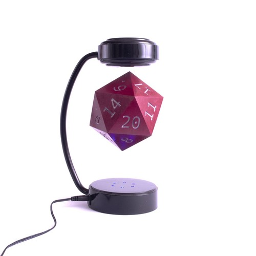 Large 3D Printed Floating D20 Dice, Unfinished Exterior, Resin Inked Numbers - Picture 15 of 16
