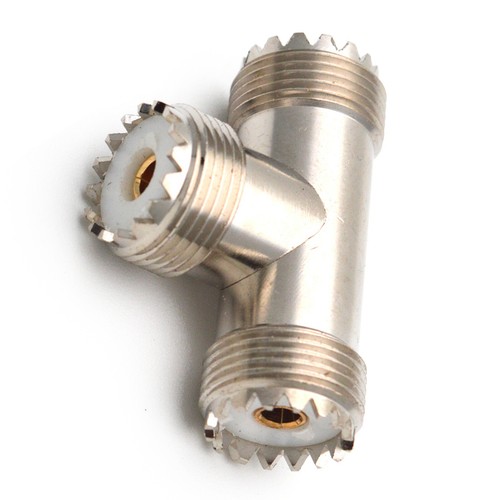 1 do 2 UHF Jack Gniazdo Pin 3-drożny typ "T" Metalowy koncentryczny adapter RF Konwerter E