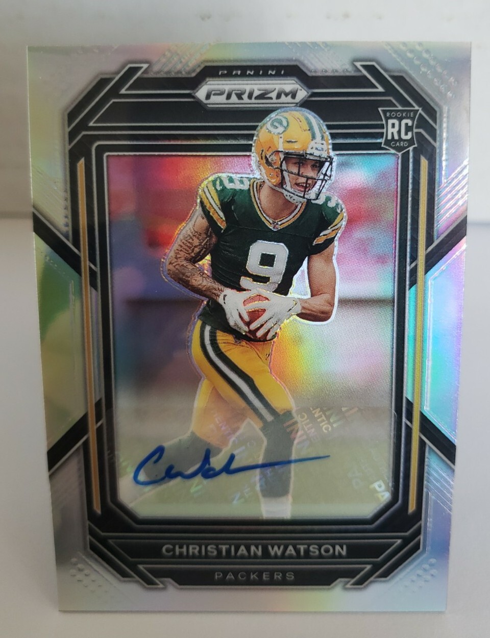 2022 Panini Prizm Christian Watson Silver Rookie Auto #314 Packers